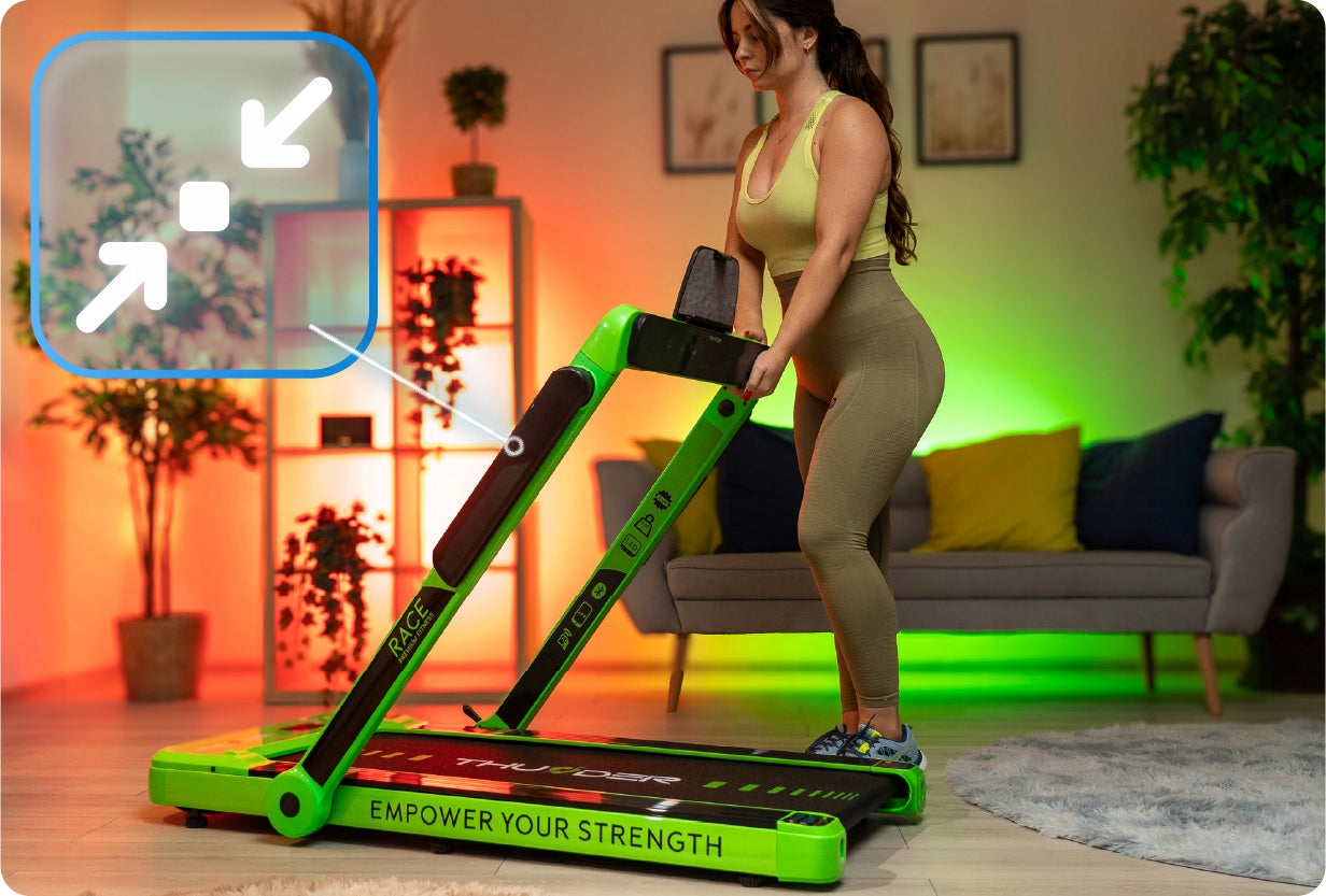 FLAT FOLDING ELECTRIC TREADMILL 14 KM/H FITSHOW RACE THUNDER Manufacturer code RACE-GREEN