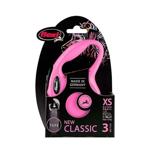 FLEXI Automatic leash NEW CLASSIC tape XS 3m pink for dogs up to 12kg Packaging status original