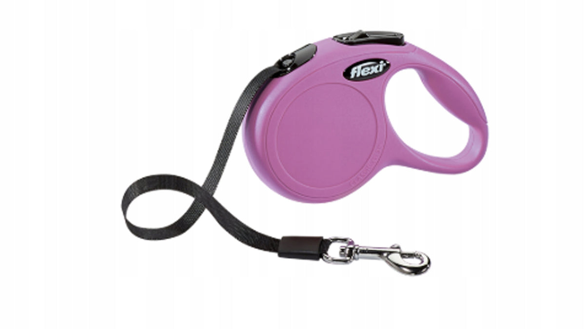 FLEXI Automatic leash NEW CLASSIC tape XS 3m pink for dogs up to 12kg