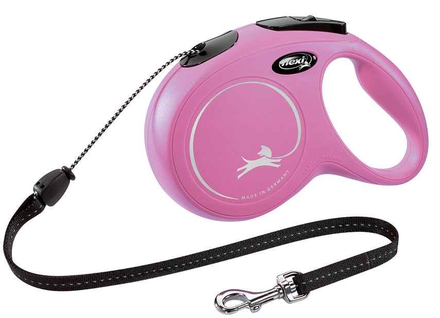FLEXI Automatic leash for dog NEW CLASSIC cord XS 3m pink up to 8kg