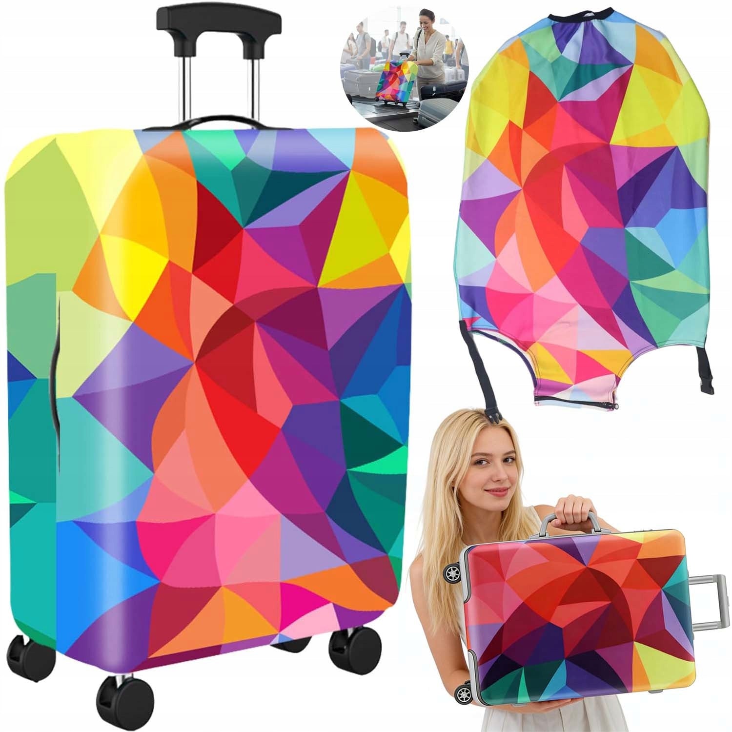FLEXIBLE PROTECTIVE COVER FOR TRAVEL LUGGAGE SUITCASE 70X 50X 30CM COLOR