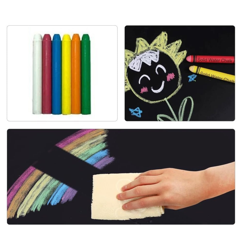 FLEXIBLE SELF-ADHESIVE CHALK BOARD FOR WALL + CHALK + MAGNETS SET Product width 80 cm