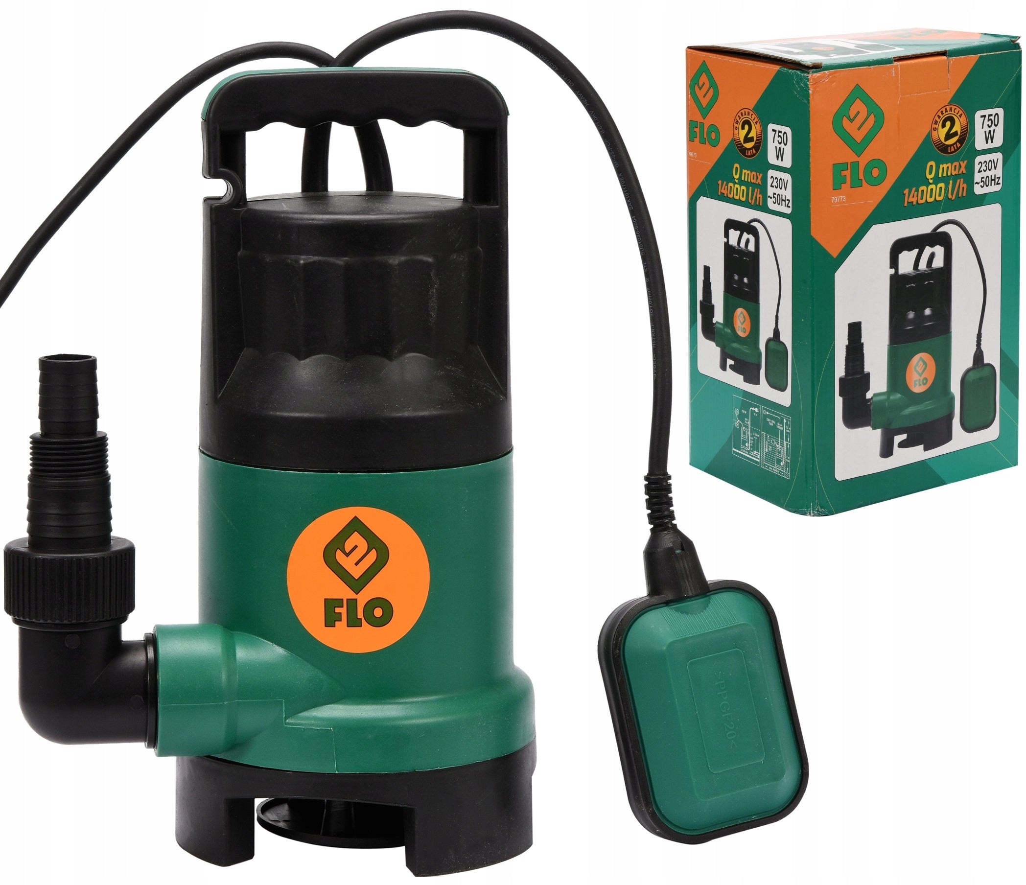 FLO PUMP FOR DIRTY AND CLEAN SUBMERSIBLE WATER 750W WITH FLOAT 79773
