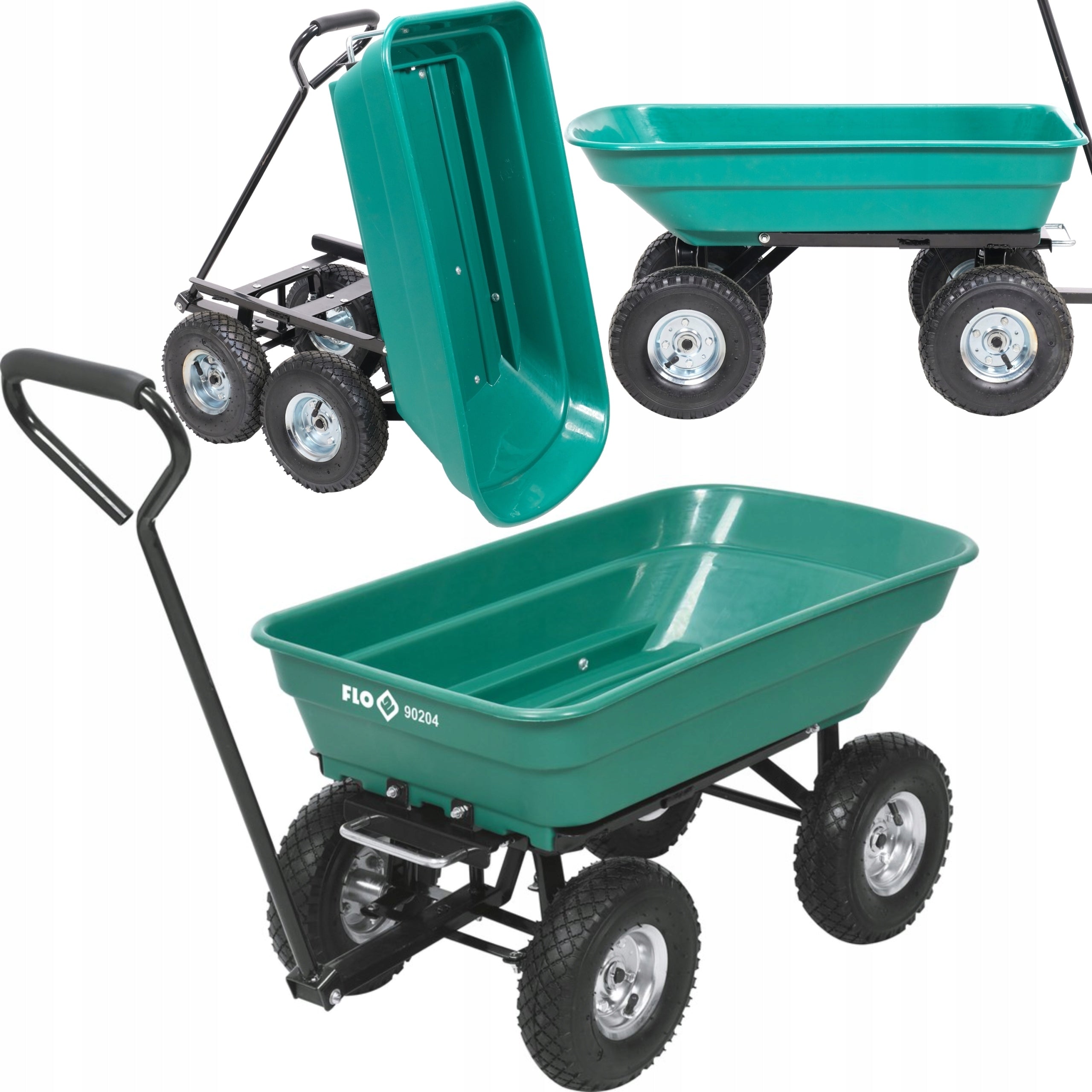 FLO WHEELBARROW GARDEN TROLLEY TRANSPORT TIPPER WITH A CAPACITY OF 55L 90204