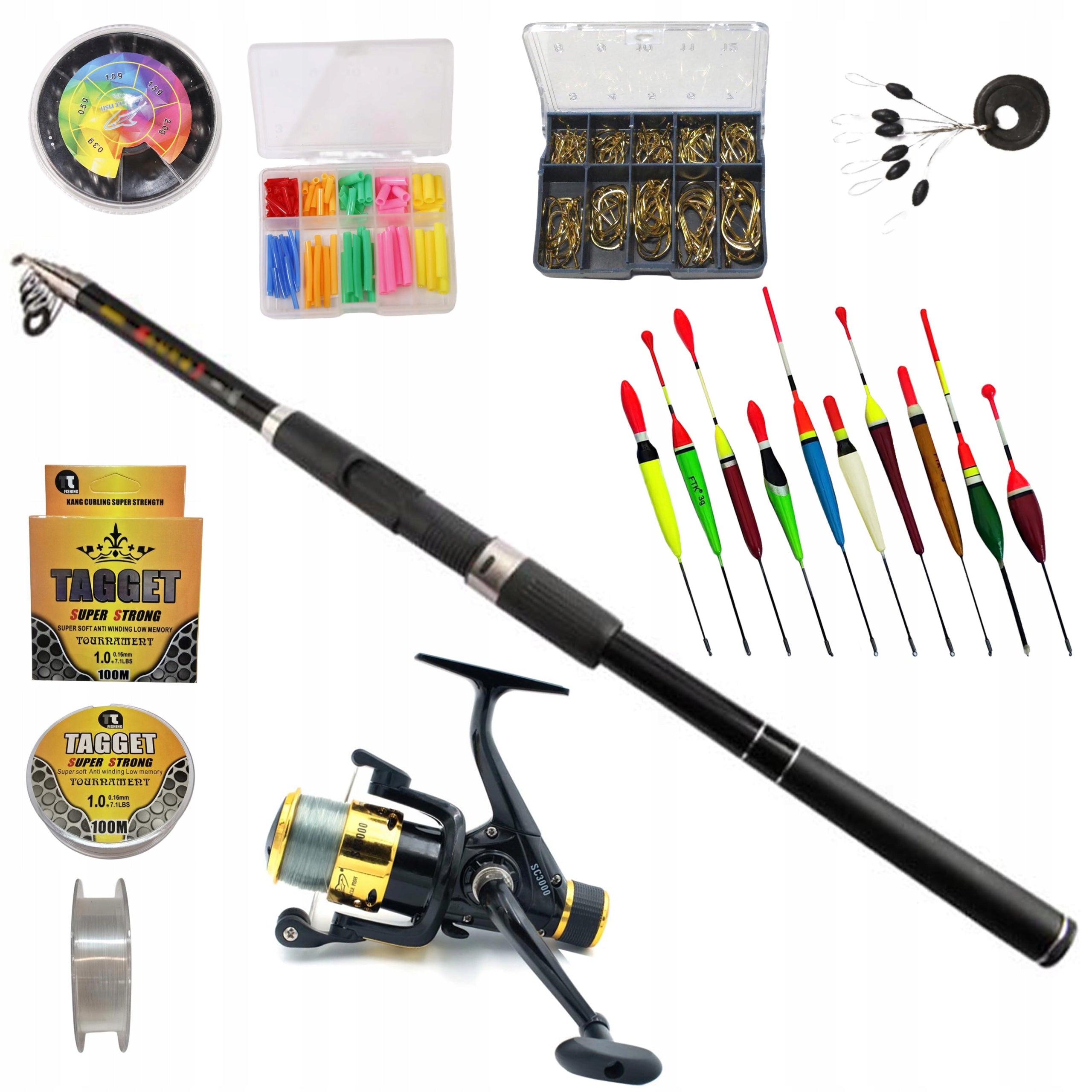 FLOAT FISHING SET 3,6m, Reel, Floats, ZEST-W-28