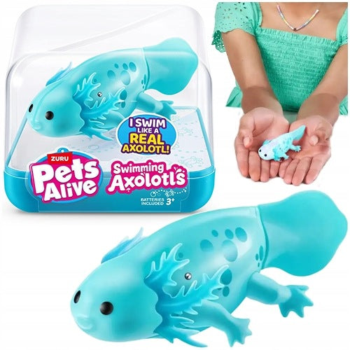 FLOATING FIGURINE AXOLOTL PETS ALIVE ZURU FOR BATHING BLUE