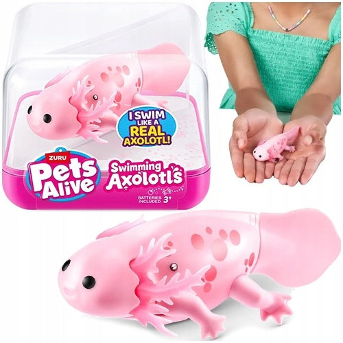 FLOATING FIGURINE AXOLOTL PETS ALIVE ZURU FOR BATHING PINK