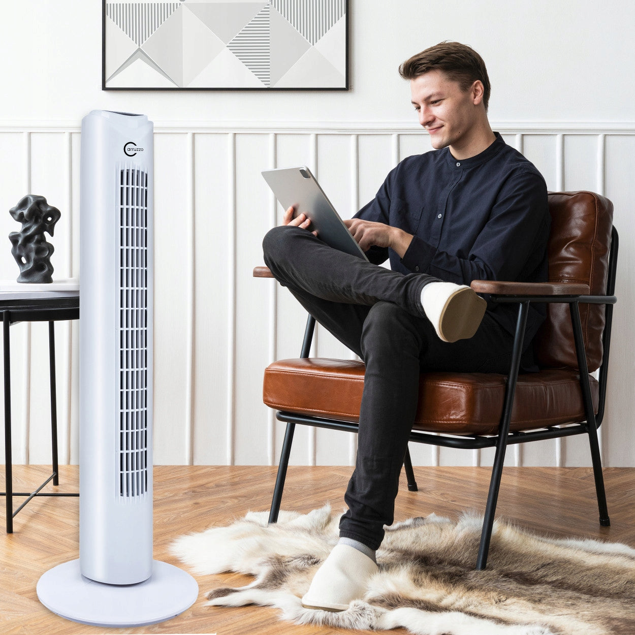 FLOOR COLUMN FAN STANDING FAN OSCILLATION TIMER OIL PILOT Packaging status original