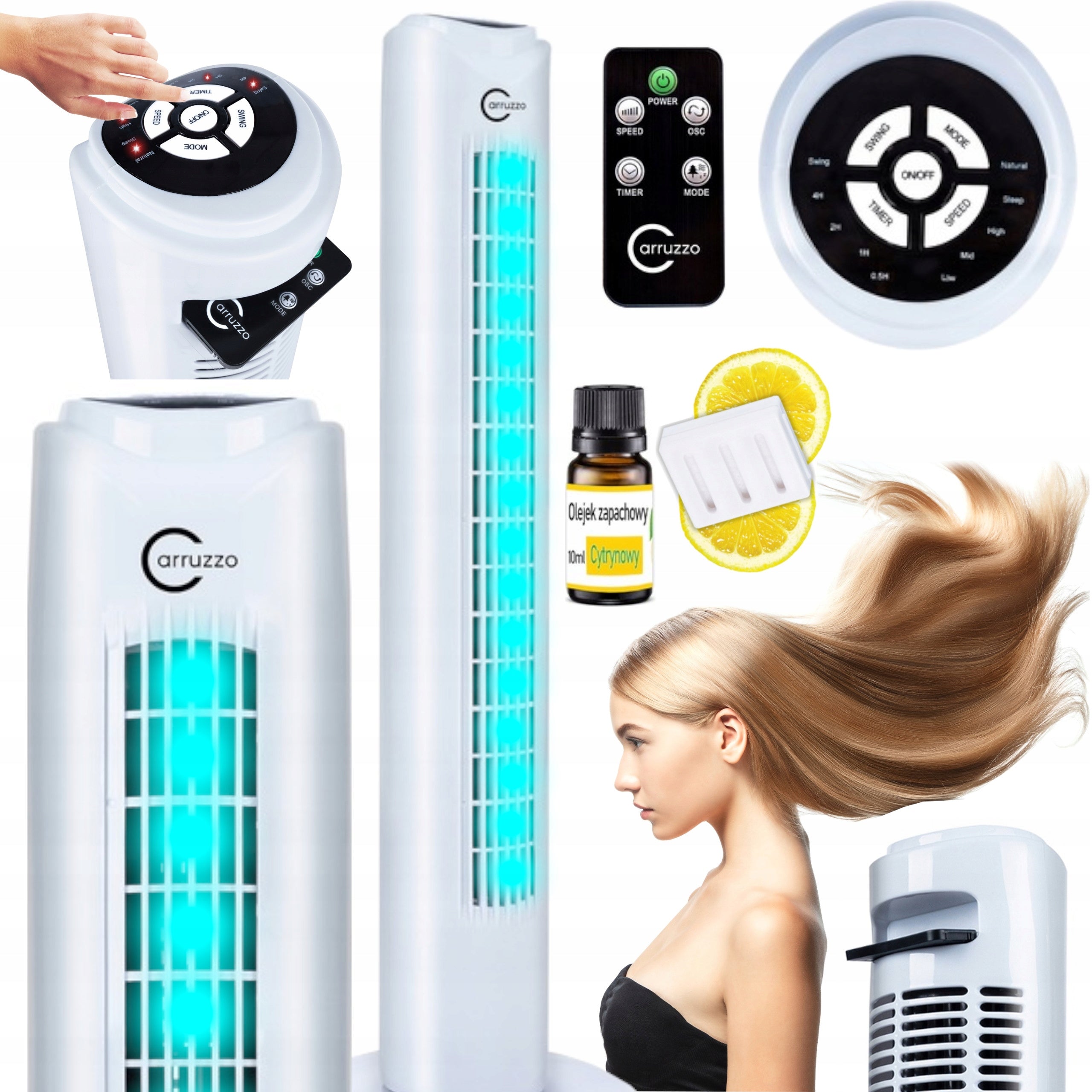 FLOOR COLUMN FAN STANDING FAN OSCILLATION TIMER OIL PILOT
