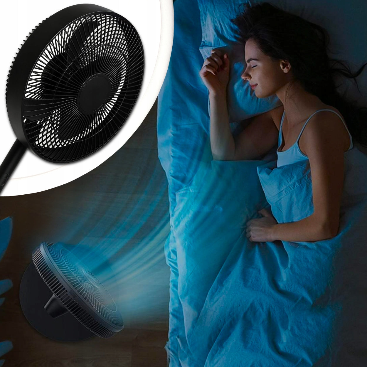 FLOOR FAN STANDING FAN QUIET POWERFUL 5 BLADES 8 MODES + REMOTE CONTROL Power supply mains