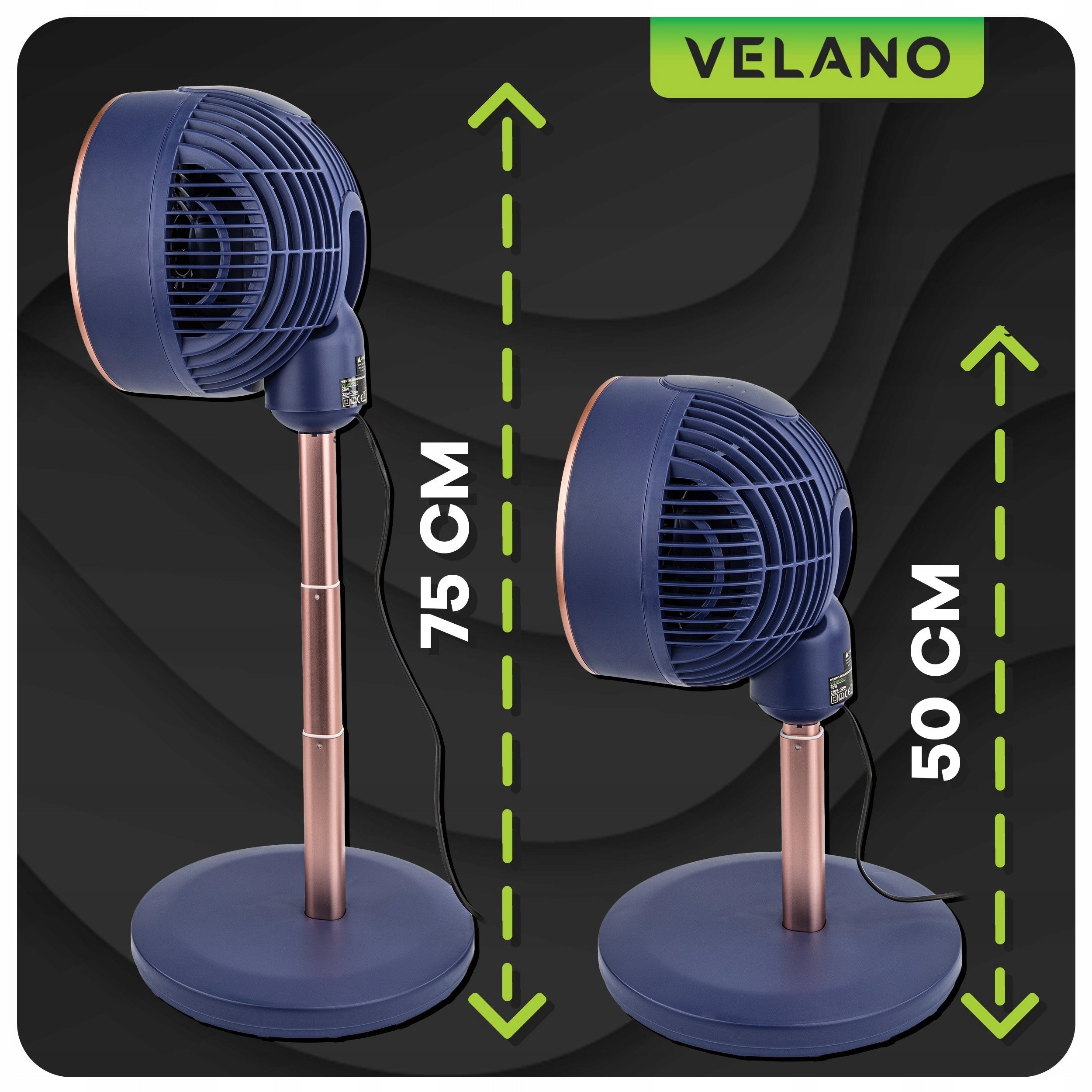 FLOOR FAN STANDING TIMER HEIGHT ADJUSTMENT REMOTE CONTROL 50W Fan type floor