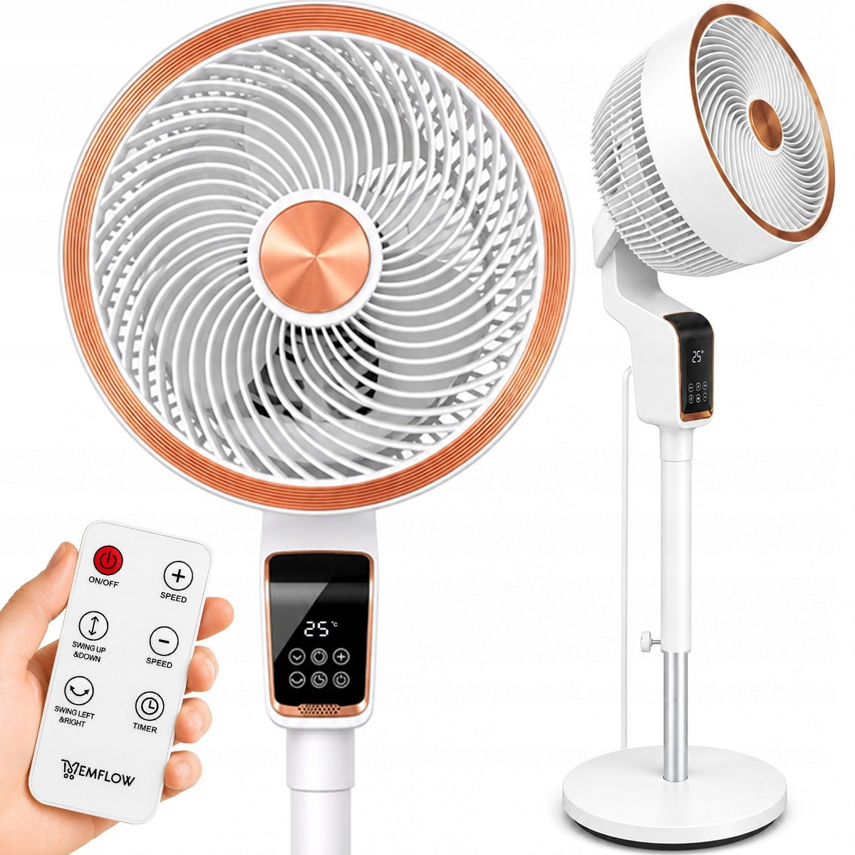 FLOOR FAN WINDMILL STANDING VERTICAL OSCILLATION HORIZONTAL AROMATHERAPY Manufacturer code WENTYLATOR STOJĄCY 2 TRYBY OSCYLACJI MEMFLOW