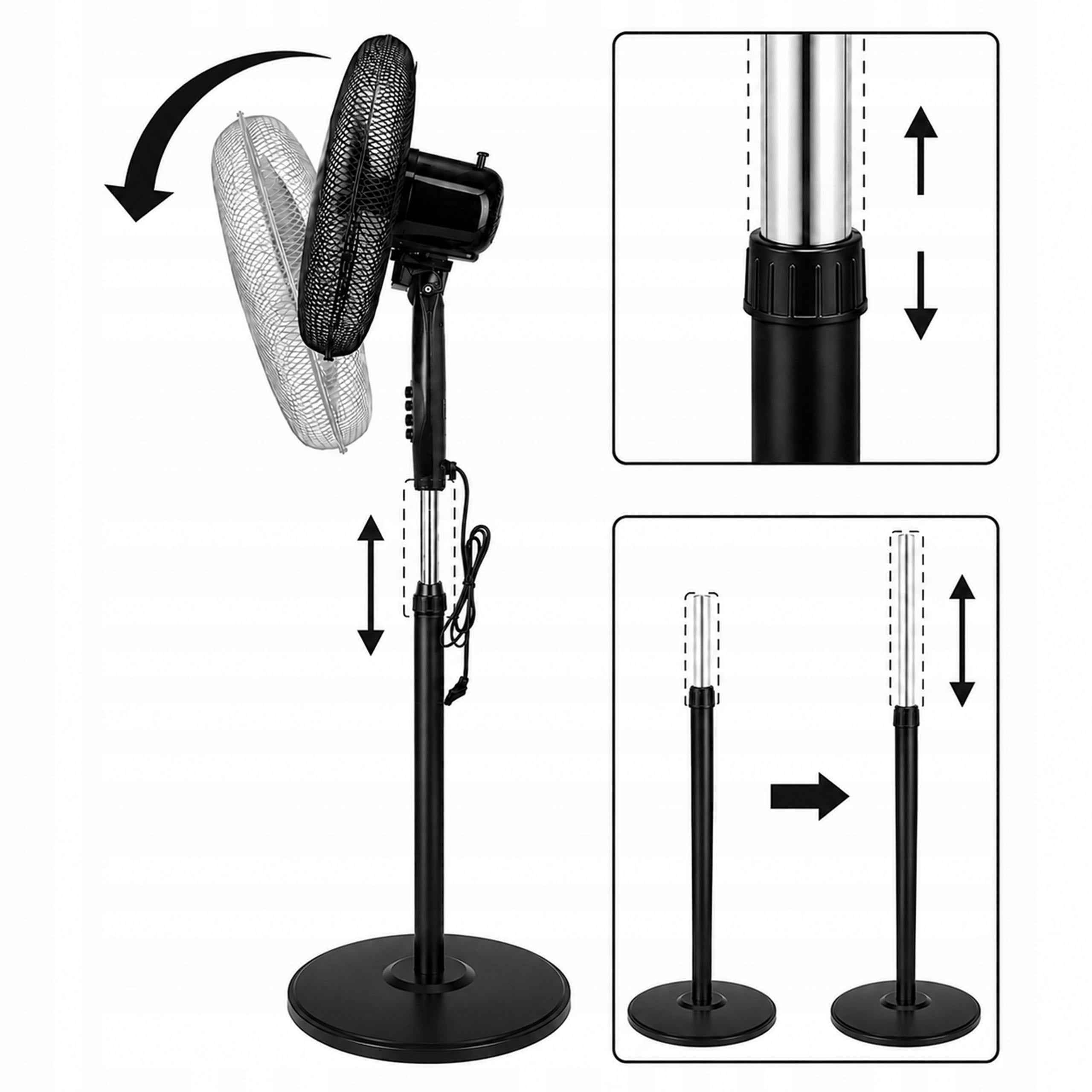 FLOOR STANDING FAN 40W FREESTANDING FAN QUIET POWERFUL REMOTE CONTROL Power 40 W