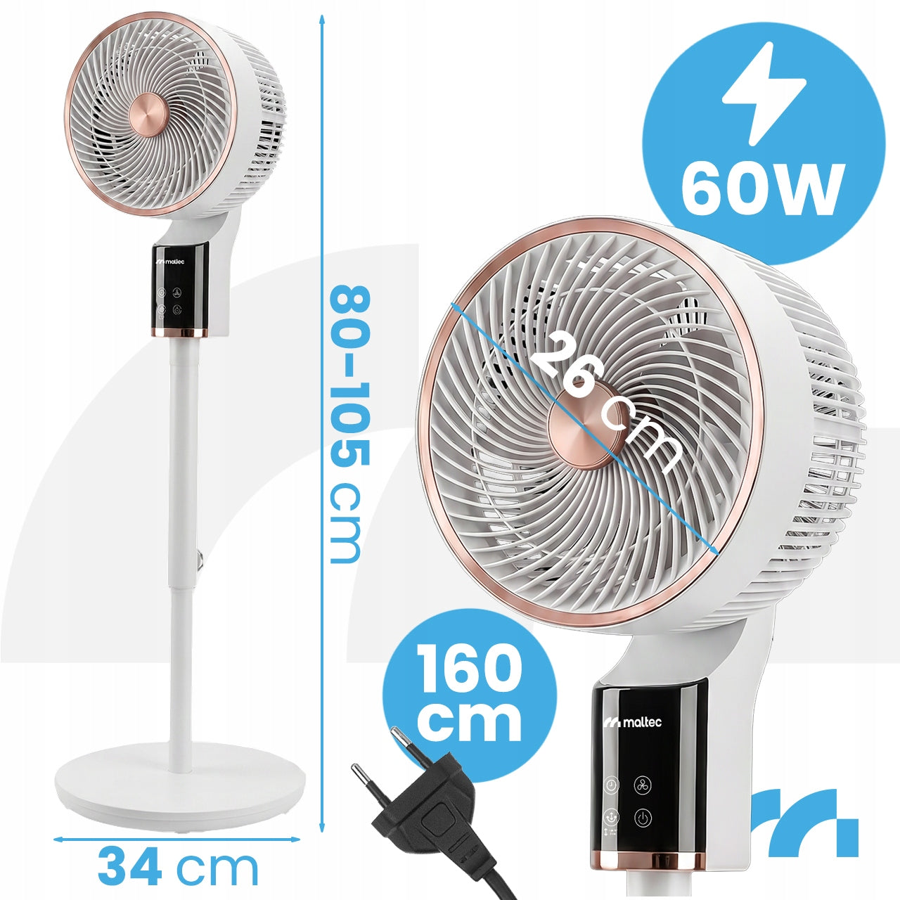 FLOOR STANDING FAN ADJUSTABLE OSCILLATION 3D REMOTE CONTROL QUIET Packaging status original
