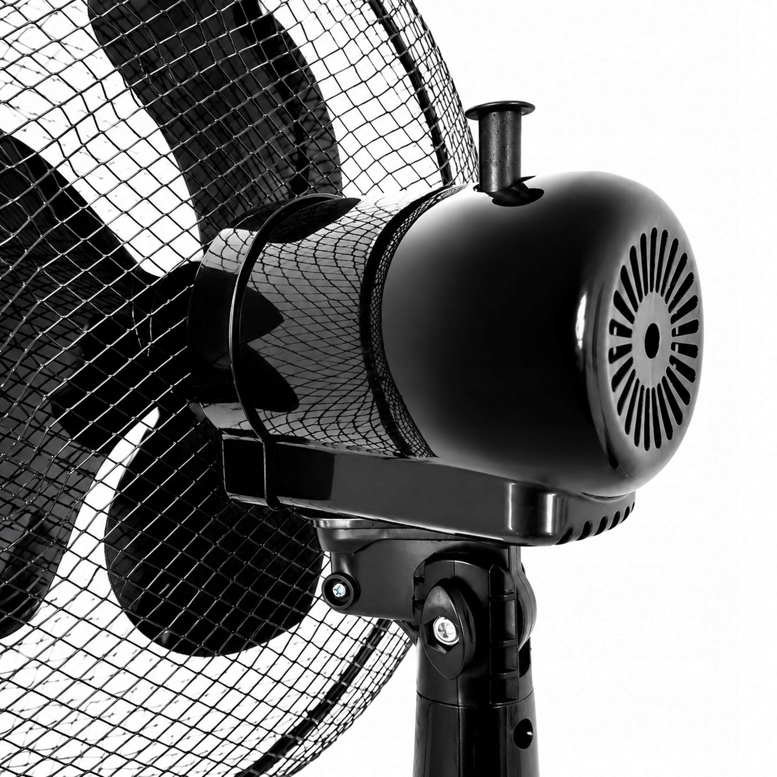FLOOR STANDING FAN FREESTANDING QUIET POWERFUL 40W PROPELLER Dominant color black