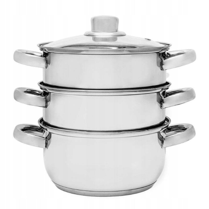 FLORINA Stainless steel pot Divapore for steaming 18 cm 4-piece