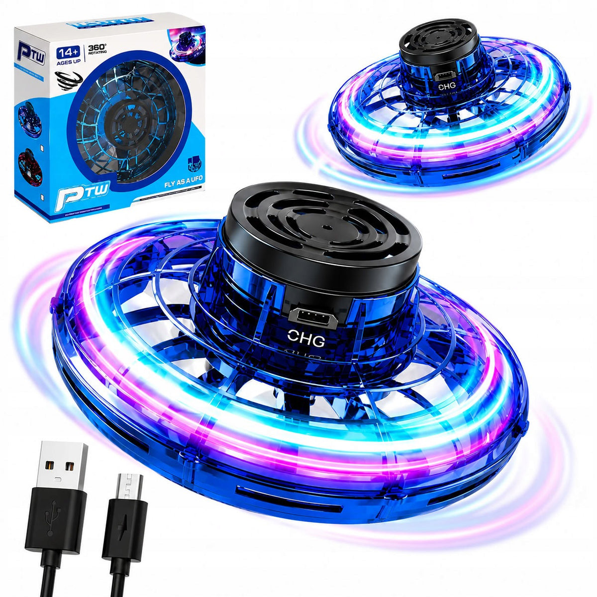 FLYING MINI DRONE UFO LED FIDGET SPINNER BOOMERANG TOY FOR KIDS