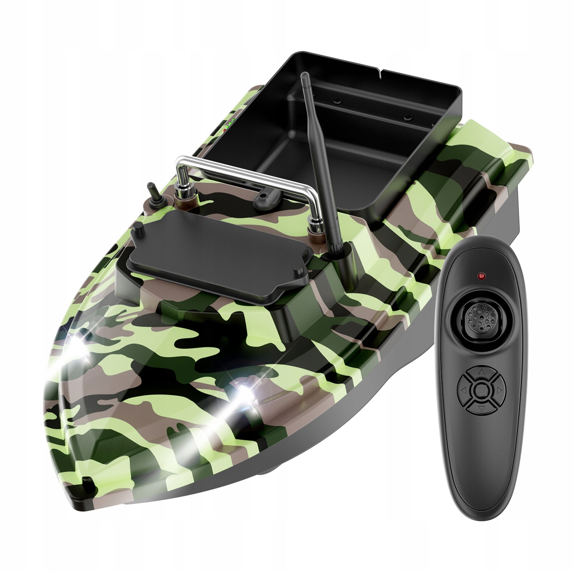 FLYTEC V050 CAMO GREEN BAIT BOAT, CRUISE CONTROL, 500m, 12000mAh BATTERY