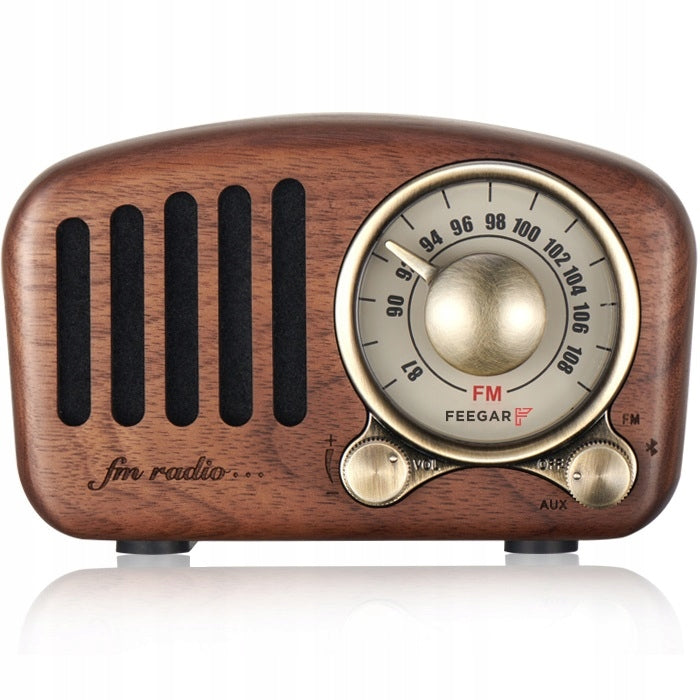 FM Kitchen Radio Feegar RETRO Wood Portable Network Bluetooth 10h SD