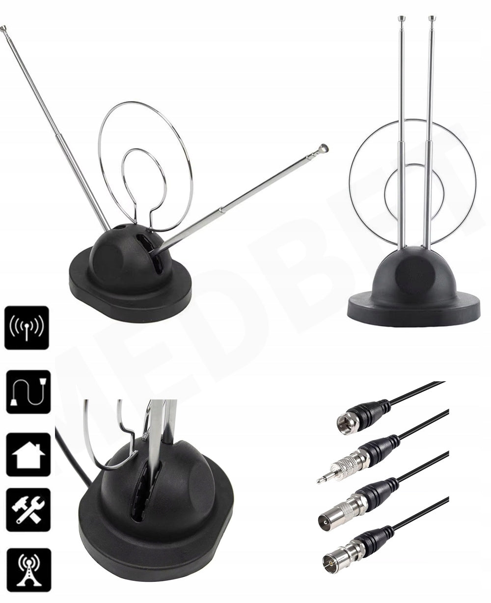 FM RADIO ANTENNA WITH AMPLIFIER FOR RADIO TOWER CINEMA +4 DIFFERENT TIPS