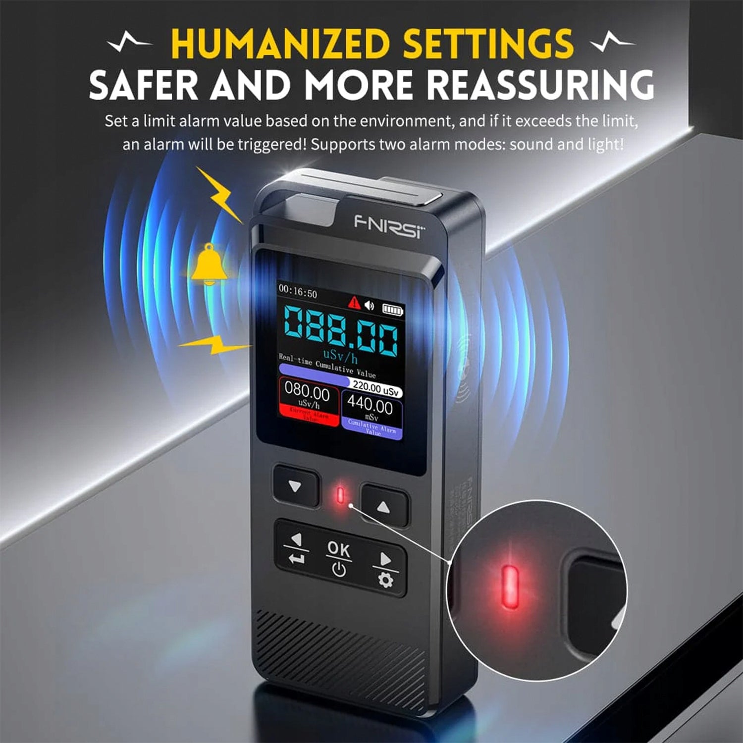FNIRSI GC-02 Counter Geiger nuclear radiation detector Product weight with unit packaging 0.25 kg
