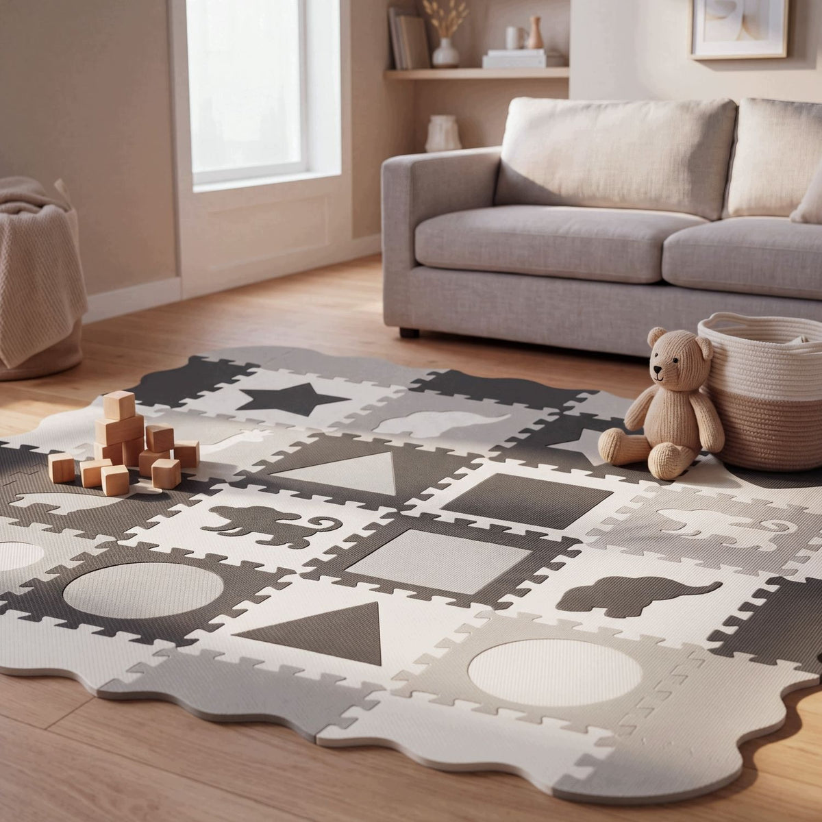 FOAM MAT EDUCATIONAL PUZZLE 3IN1 150X150 FOLDING MINI PLAYPEN FOR CHILDREN Packaging status original