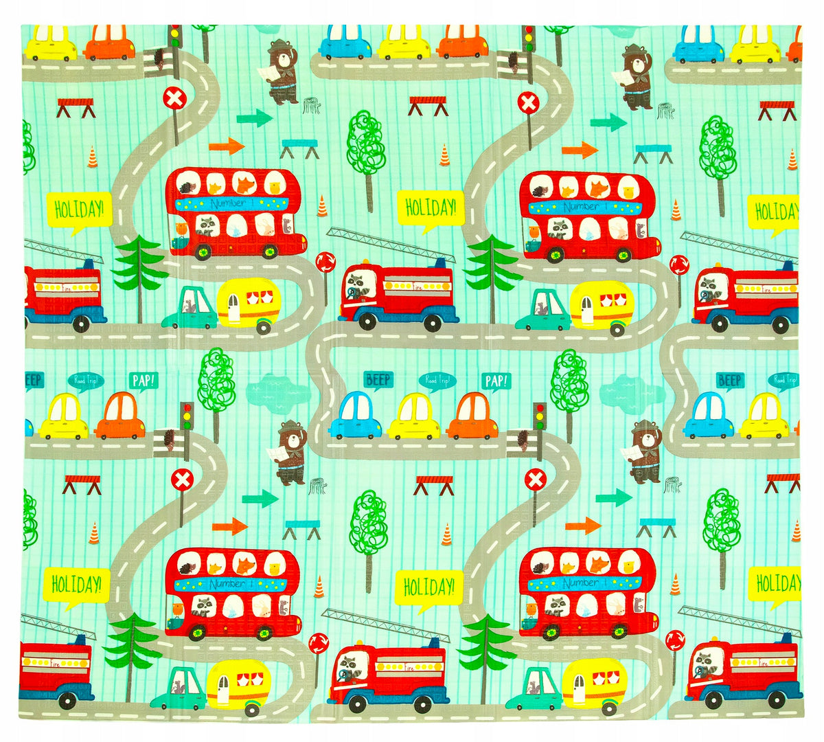 FOAM MAT FOLDING EDUCATIONAL DOUBLE-SIDED ANIMAL VEHICLES 200x180 Packaging status original