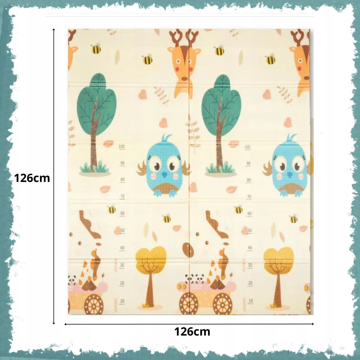 FOAM MAT FOR CHILDREN 126X126 EDUCATIONAL FOLDING DOUBLE-SIDED XXL THICK Packaging status original