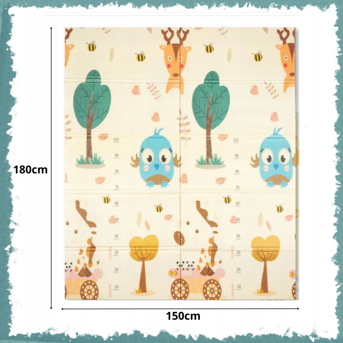 FOAM MAT FOR CHILDREN 180X150 EDUCATIONAL FOLDING DOUBLE-SIDED XXL THICK Packaging status original