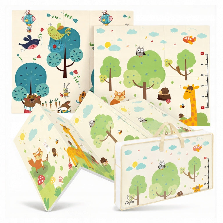 FOAM MAT FOR CHILDREN FOLDING Educational Double-sided THICK 180x200 cm