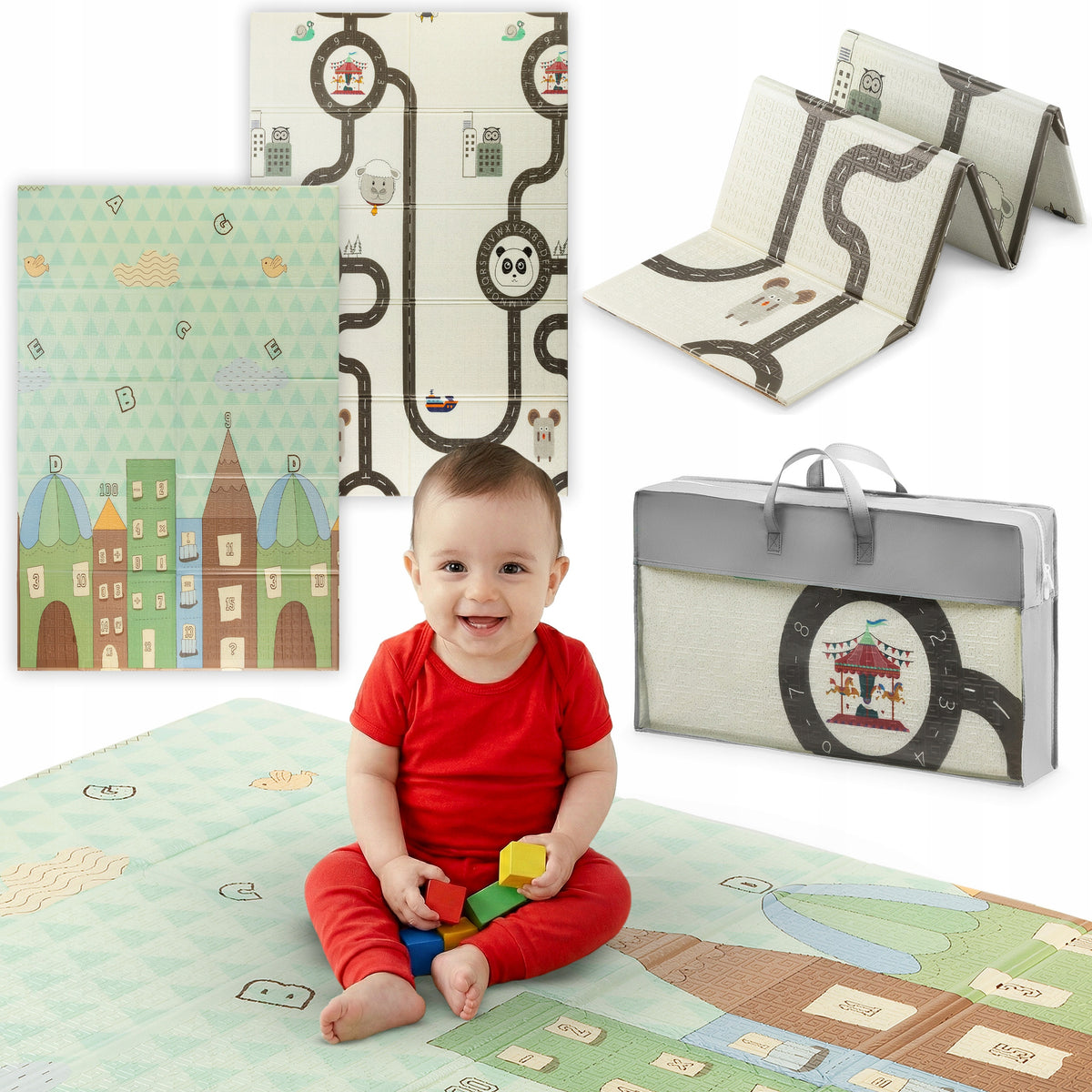 FOAM MAT FOR CHILDREN SOFT FOR CHILDREN DOUBLE-SIDED FOLDING 120 X 180CM