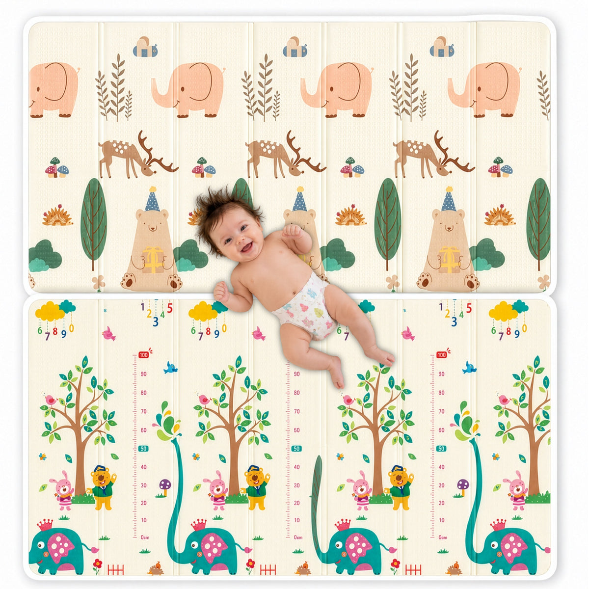 FOAM MAT FOR KIDS 200x180 Educational Folding Double Sided XXL THICK