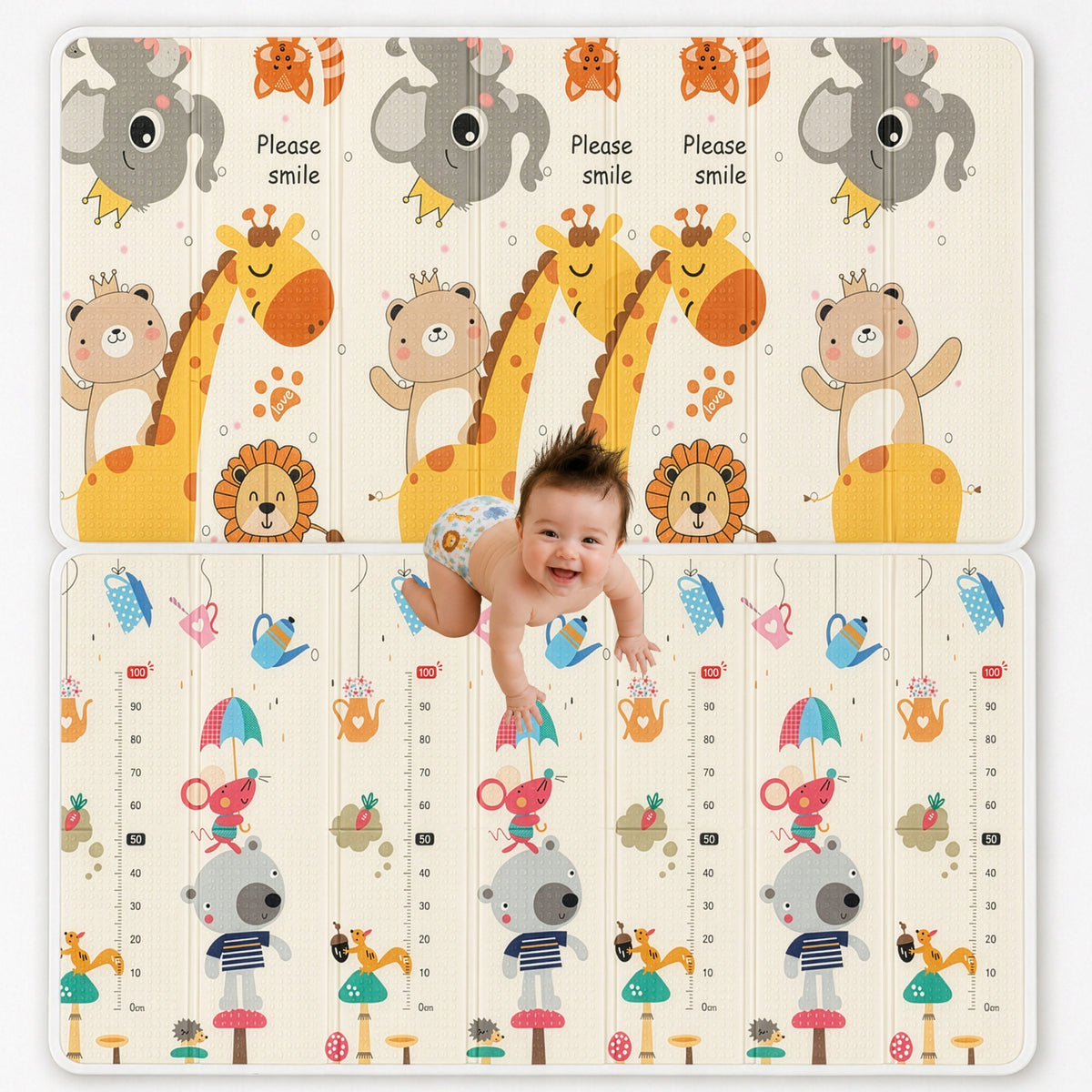 FOAM MAT FOR KIDS 200x180 Educational Folding Double Sided XXL THICK