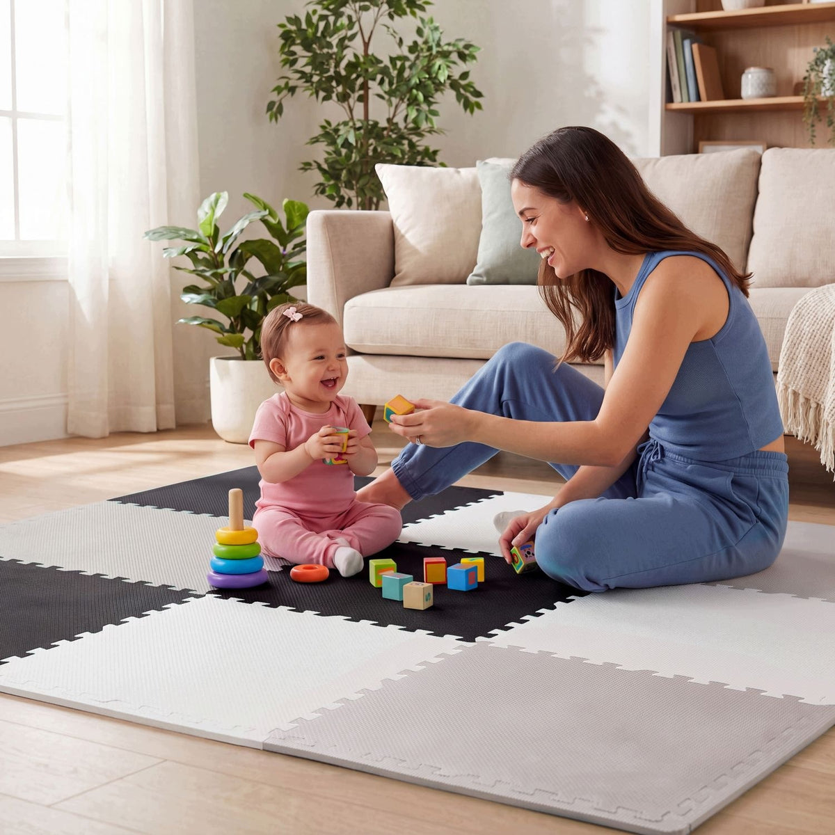 FOAM MAT PUZZLE FOR CHILDREN CONTRAST 180X180 FOAM RUG Packaging status original