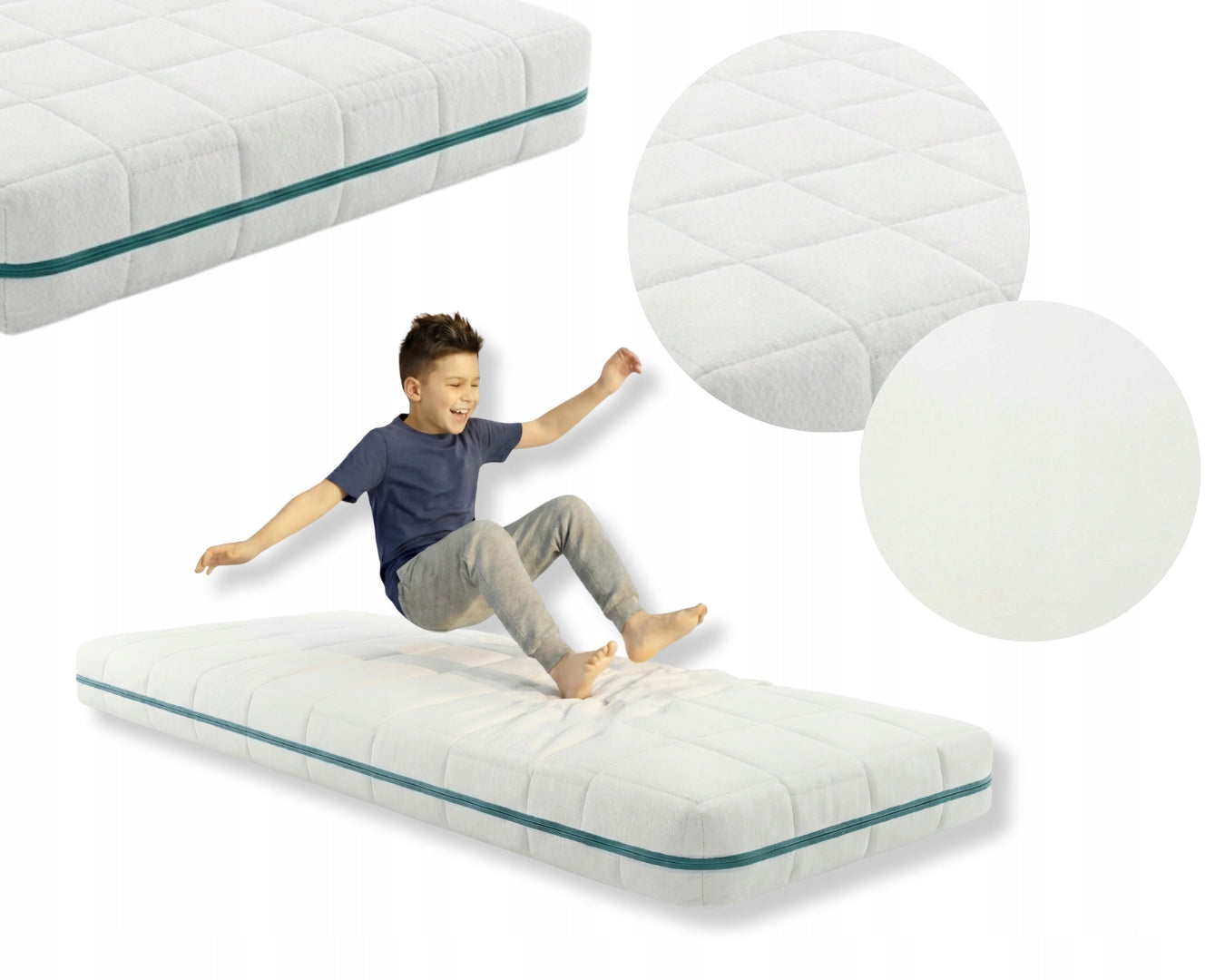 FOAM MATTRESS 180x90 cm H3 H2 with cover, double-sided, Hard - Medium