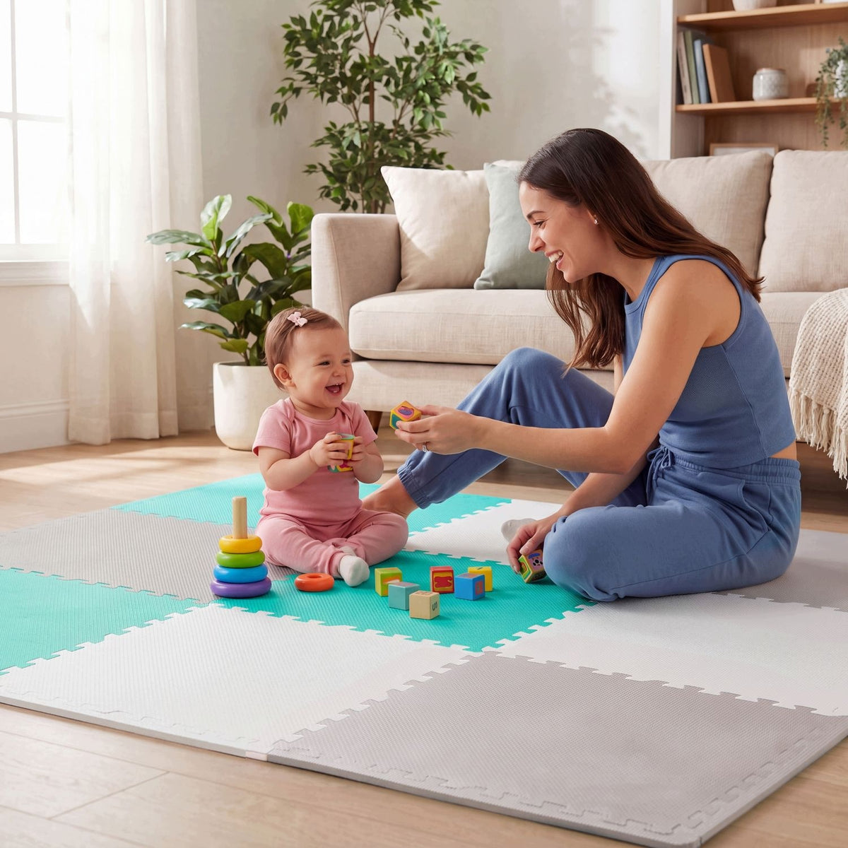 FOAM PUZZLE MAT FOR CHILDREN LARGE 9 ELEMENTS 180X180X1CM THICK Packaging status original