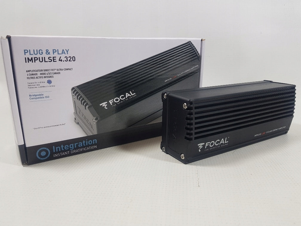 FOCAL PULSES 4.320 4-CHANNEL AMPLIFIER / VERY SMALL BUT STRONG + LEASH FOCAL Manufacturer code Impulse 4.320