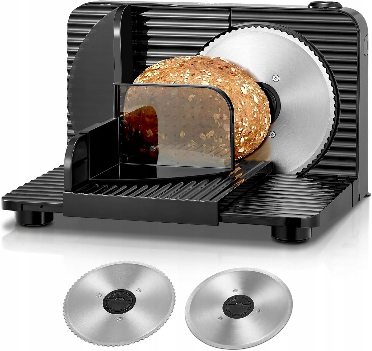 FOHERE electric slicer 0-15 mm 2 blades for cheese bread and cold cuts
