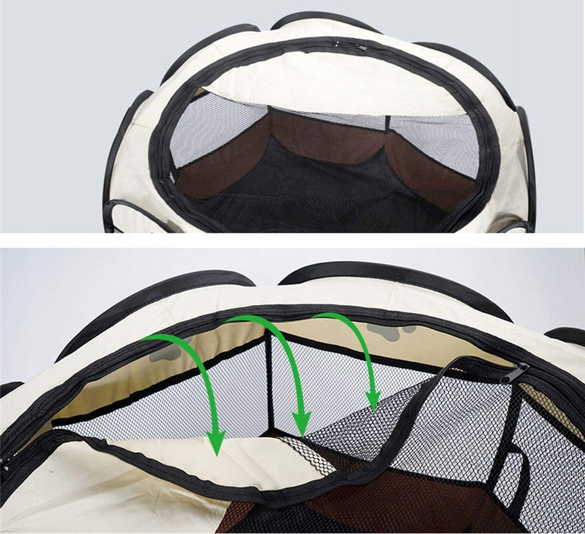 FOLDABLE MATERIAL PLAYPEN WITH ZIPPER CAT DOG CAGE BED - M Brand no brand
