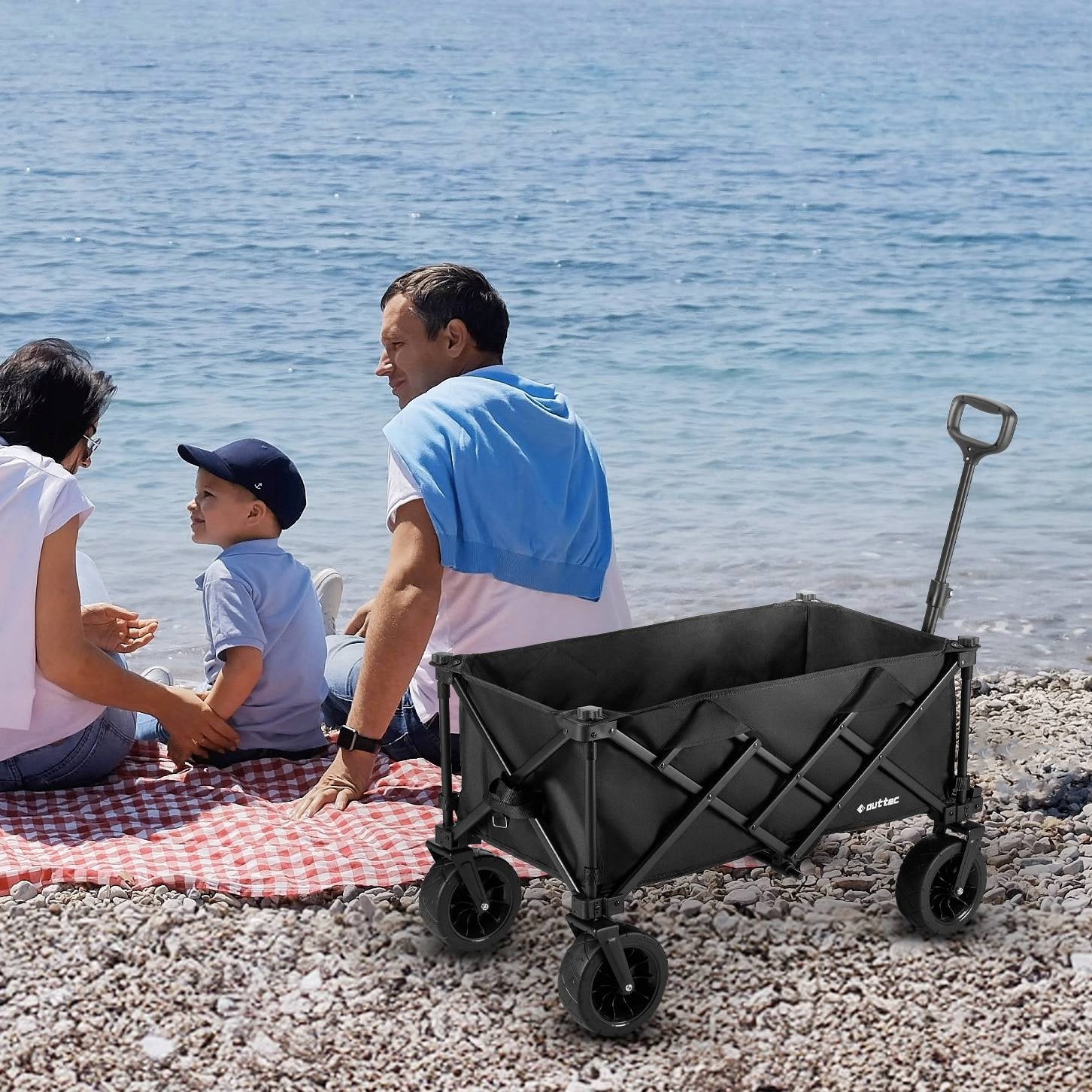 FOLDING BEACH TROLLEY WITH BRAKE 100L OUTTEC EAN (GTIN) 5905884421895