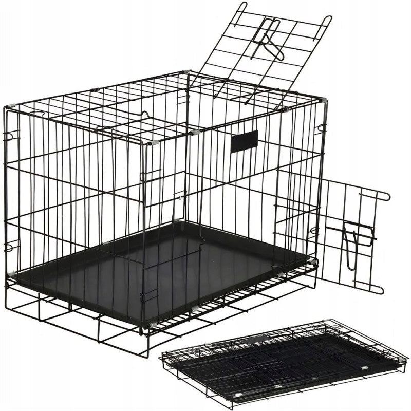 FOLDING CAGE S FOR CAT RABBIT METAL WITH TRAY CATWALK PLAYPEN 50CM