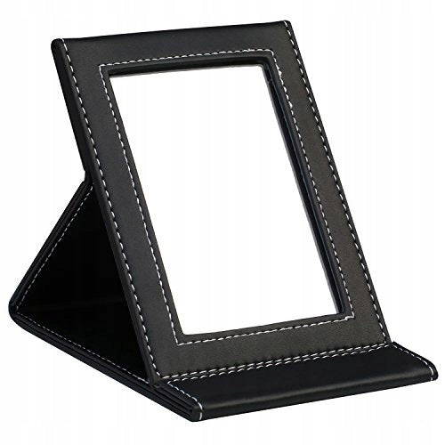 FOLDING COMPACT COSMETIC MIRROR WITH BLACK VEGAN FOR WORKSHOP Packaging status original