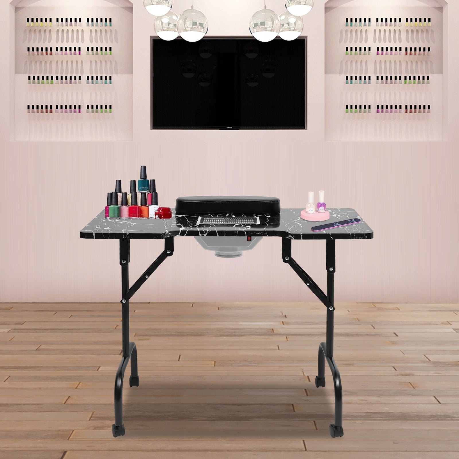 FOLDING COSMETIC TABLE COSMETIC DESK FOR MOBILE MANICURE 90CM Packaging status original