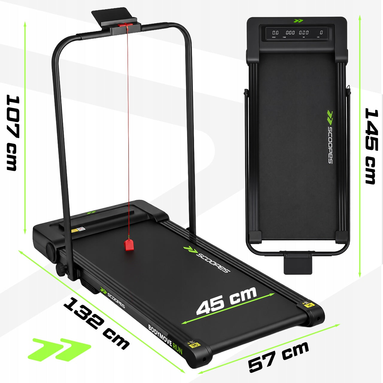 FOLDING ELECTRIC TREADMILL FOR RUNNING WALKING 1-12 KM/H 120 KG Packaging status original