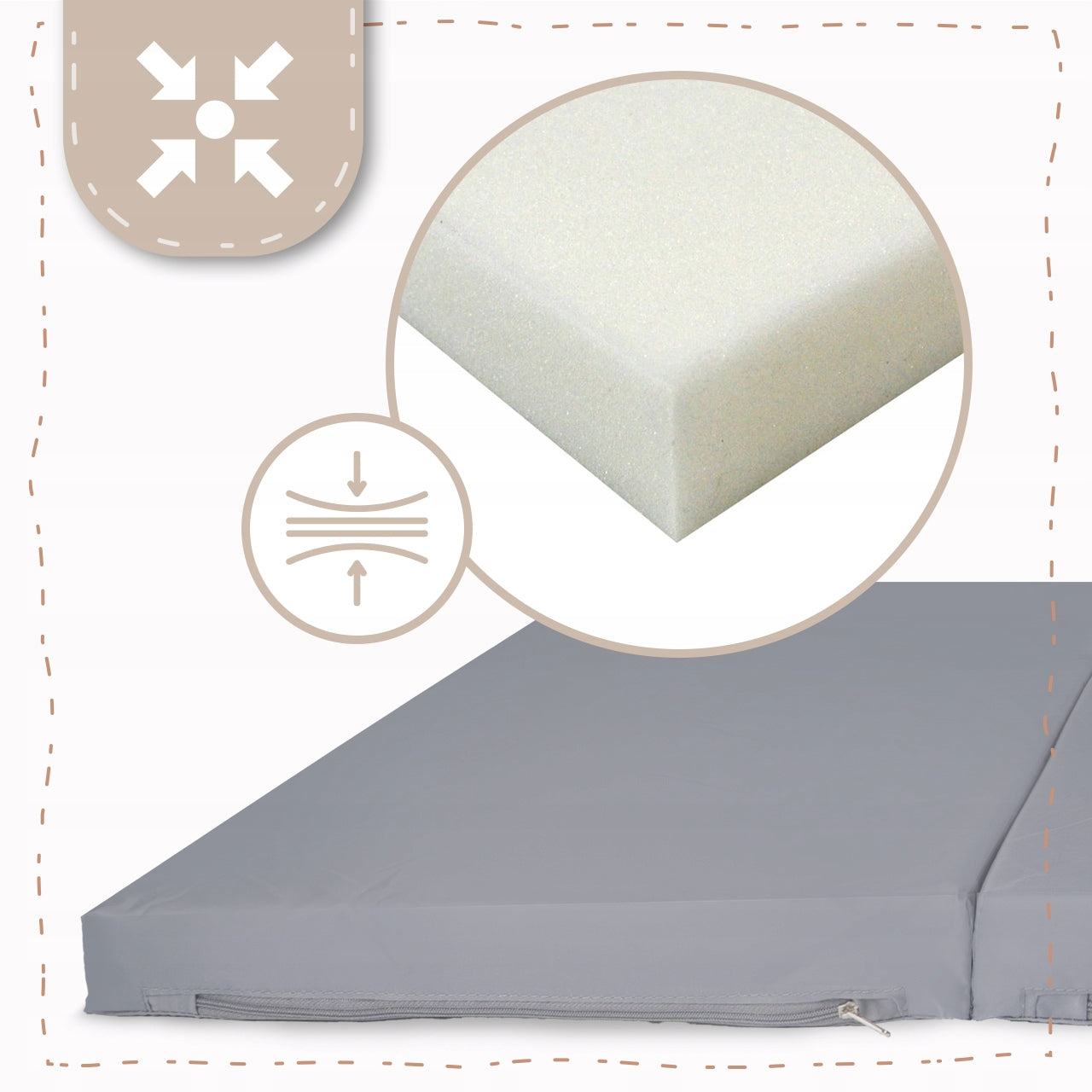 FOLDING MATTRESS FOR CHILDREN'S COT TOURIST 120x60 Brand MalPlay