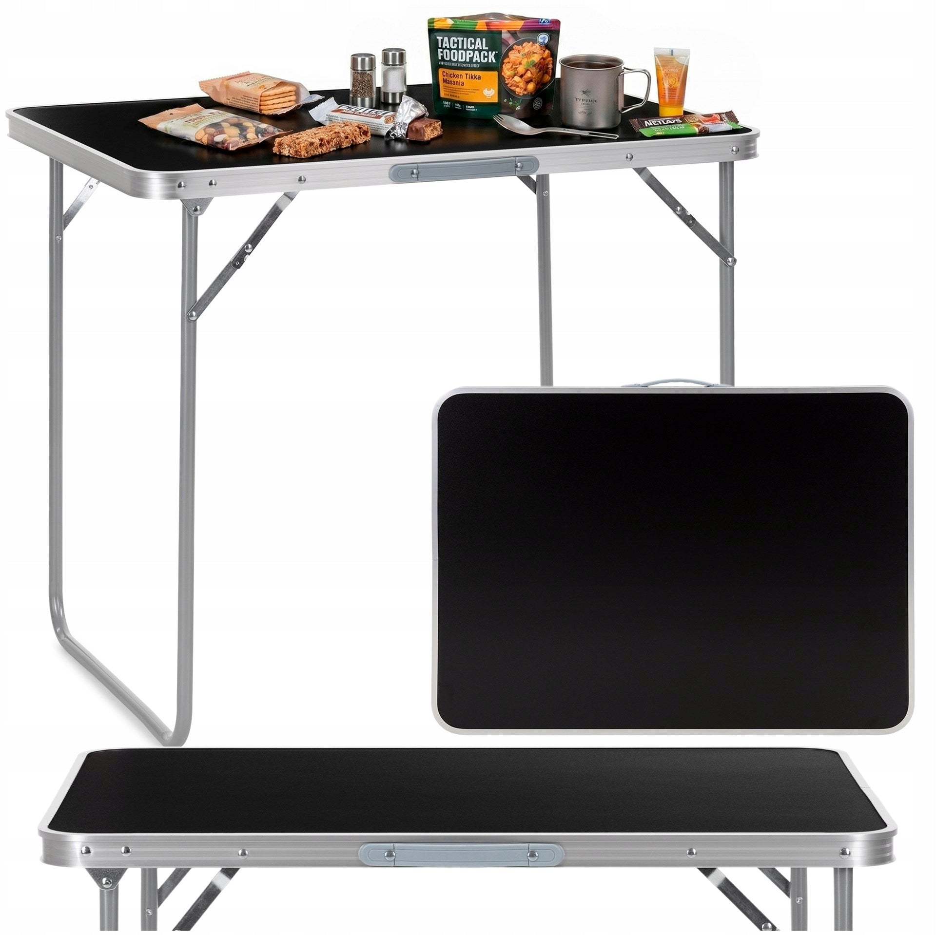 FOLDING TABLE HIKING CAMPING GARDEN CAMPING ALUMINUM 80x60cm