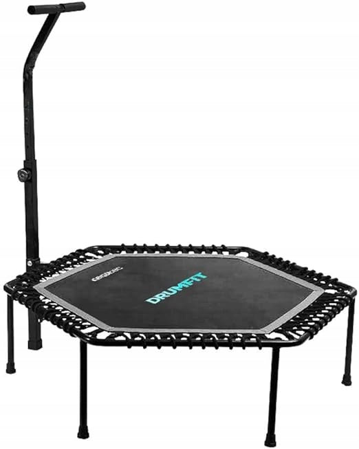 FOLDING TRAMPOLINE WITH SAFETY BAR LOAD UP TO 110KG FITNESS