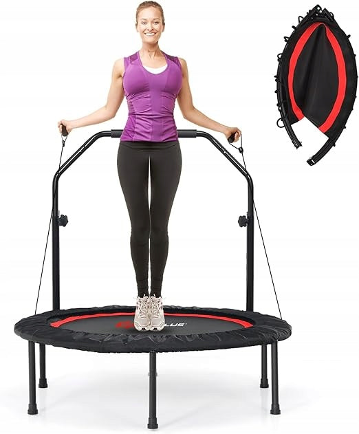 FOLDING TRAMPOLINE WITH SAFETY BAR LOAD UP TO 150KG FITNESS