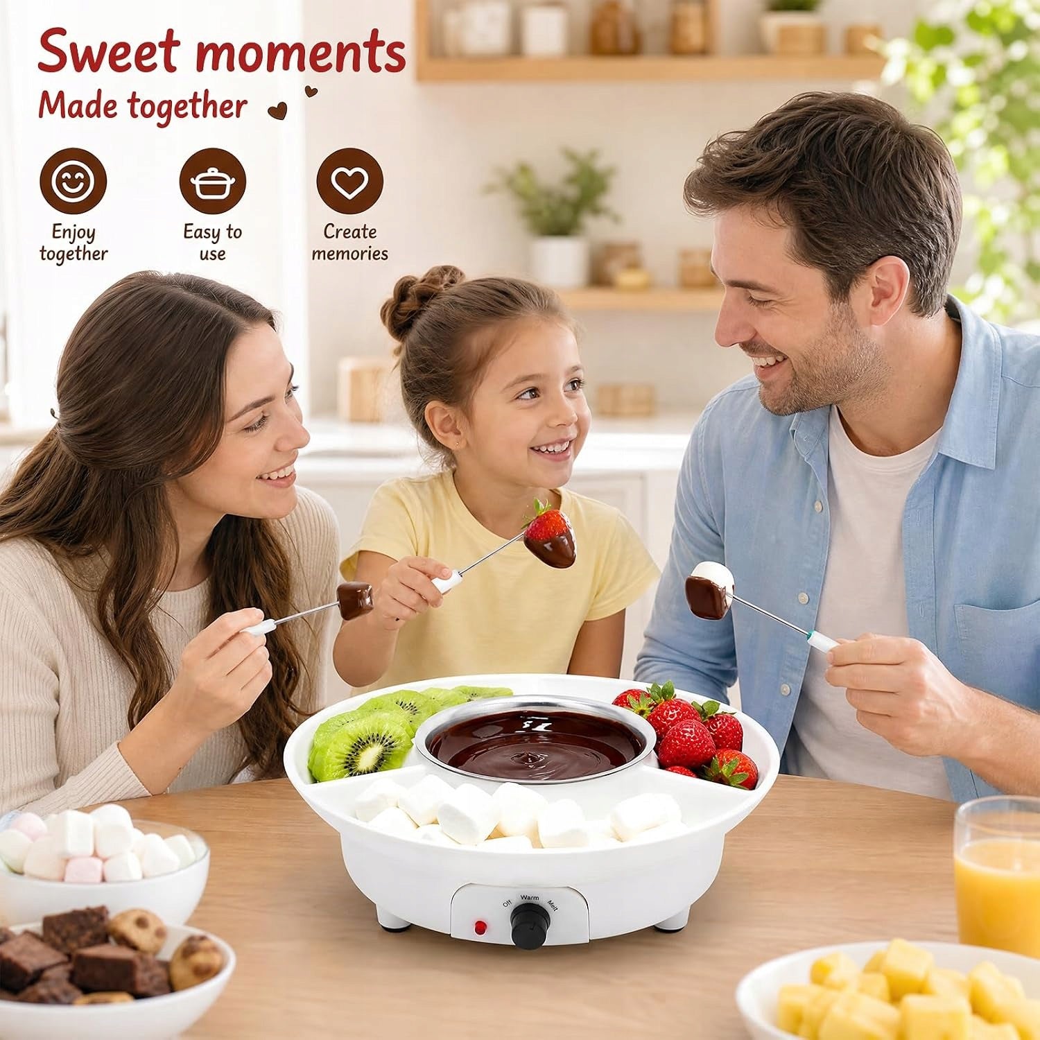 FONDUE CHOCOLATE ELECTRIC 2 TEMPERATURE LEVELS 4 FORKS Brand no brand