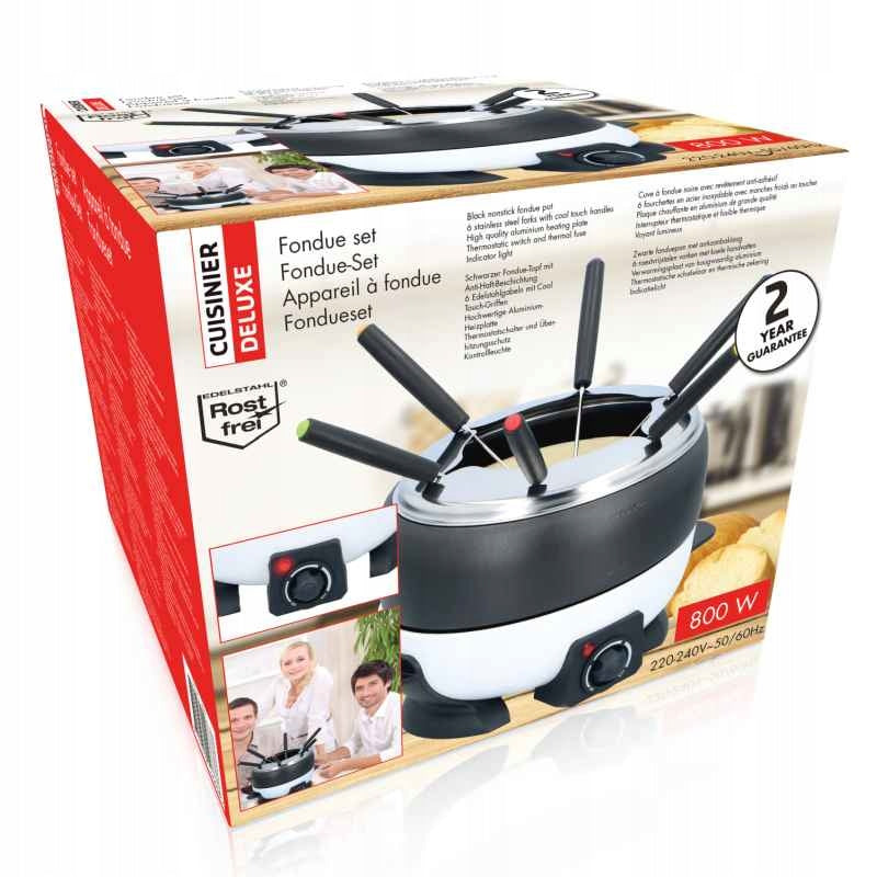 FONDUE CUISINIER DELUXEN 800W 6-SEATER SET Packaging status original